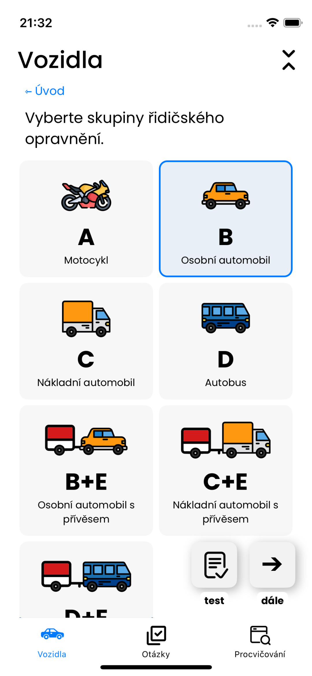Výchozí obrazovka